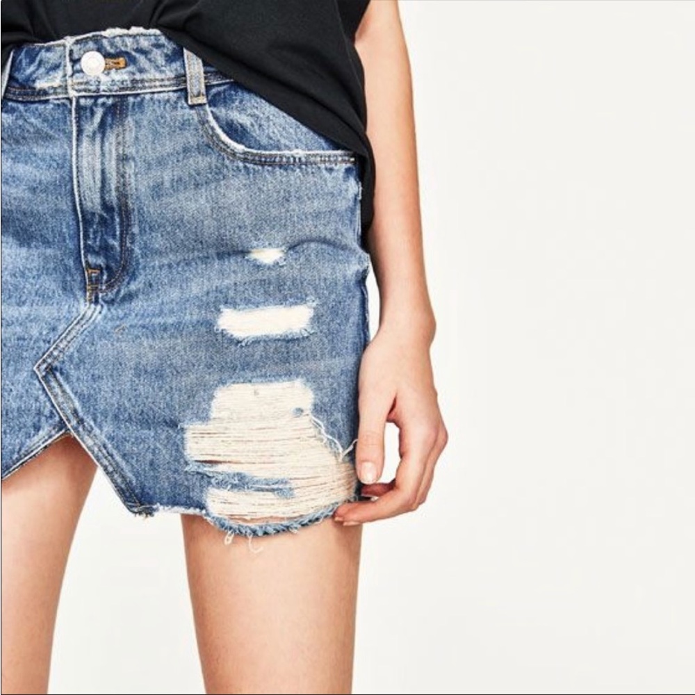 Zara denim mini skirt